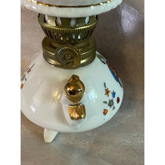 Porcelain Hurricane Oil Lamp & Shade  6” Japanese Japan Clown Theme - Picture 11 of 11